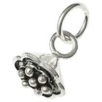 2x Antique 925 Sterling Silver Gourds Lotus Flower Dangle Charm Pendant 9mm