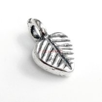 2x Antique 925 Sterling Silver Heart Leaf Dangle Charm Pendant