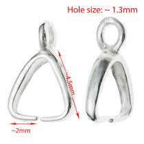2x Sterling Silver Pendant Bail Earring dangle Clasp