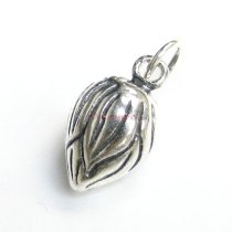 1x Antique 925 Sterling Silver Fruit Flower Bud Dangle Charm Pendant