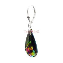 2x Sterling Sivler Teardrop Vitrail Medium Crystals Leverback Dangle Earrings Using Swarovski Elements Crystal