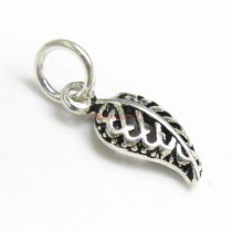 2 x 925 Sterling Silver Bali Flower Filigree Leaf Dangle Charm Pendant