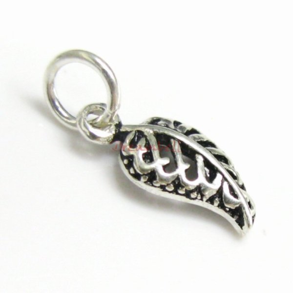 2 x 925 Sterling Silver Bali Flower Filigree Leaf Dangle Charm Pendant