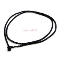 1x Chinese Hand Knotted Black Silk Pendant Cord Necklace for European Bead Charm 20″