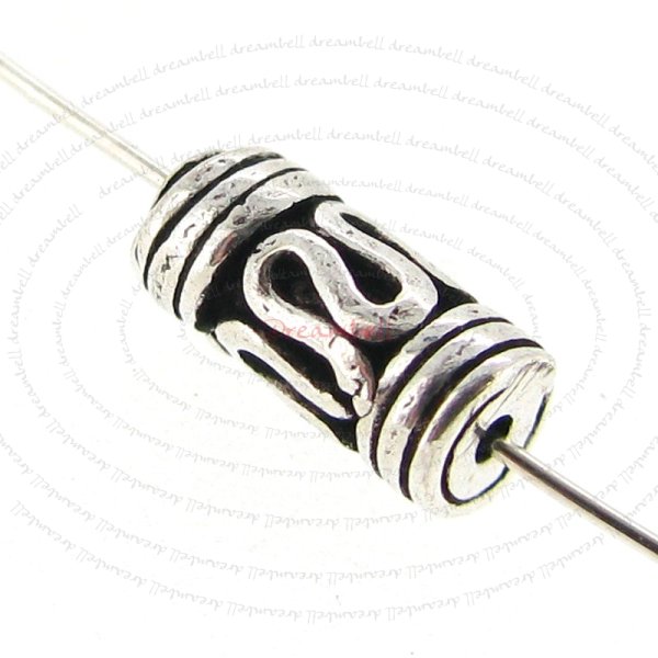 4x Bali Sterling Silver tube Bead spacer 6.5mmx3.3mm