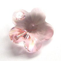 2x Swarovski Elements Crystal 6744 Flower Charm Bead 14mm Pink