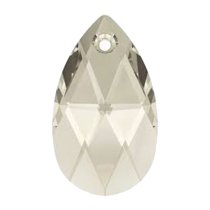 Teardrop Swarovski Crystal 6106 Pendant Silver Shade 38mm