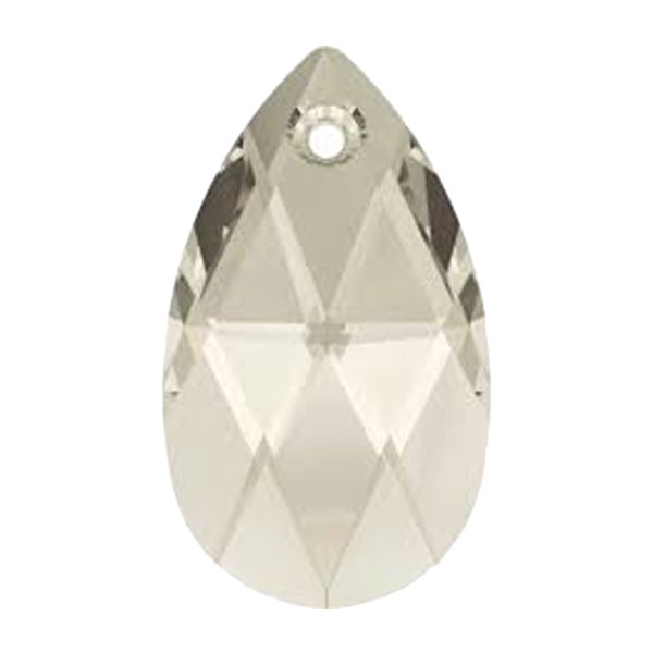 Teardrop Swarovski Crystal 6106 Pendant Silver Shade 38mm