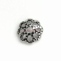 6x Sterling Silver Round Filigree Flower Bead Cap 6mm