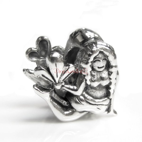 Antique 925 Sterling Silver Zodiac Virgo Bead for European Charm Bracelets