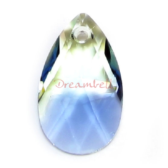 Teardrop Swarovski Crystal 6106 Pendant Provence Lavender Chrysolite Blend 22mm