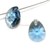 4x Swarovski Crystal 6128 Xilion Mini Pear Pendant Charm Denim Blue 10mm