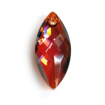 1x Navette Swarovski Crystal 6110 Navette Pendant Red Magma 30mm