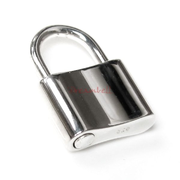 1x Sterling Silver Bright Padlock Clasp Pendant 14mm x 20mm