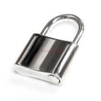1x Sterling Silver Bright Padlock Clasp Pendant 14mm x 20mm