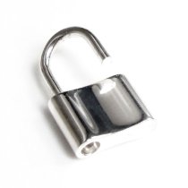 1x Sterling Silver Bright Padlock Clasp Pendant 14mm x 20mm