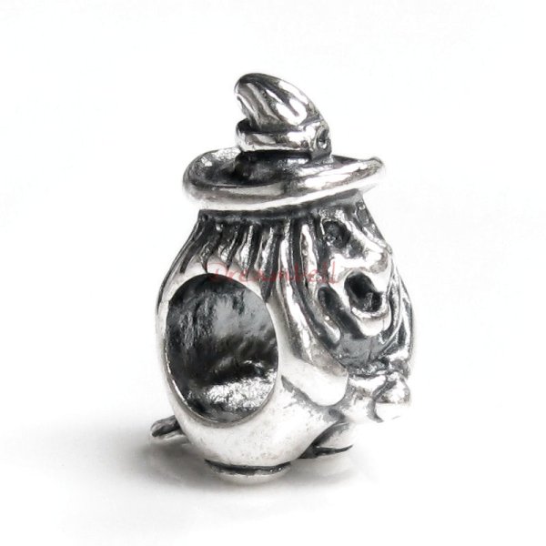 Antique 925 Sterling Silver European Flying Witch Bead for European Charm Bracelets