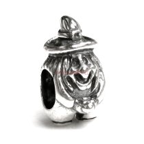Antique 925 Sterling Silver European Flying Witch Bead for European Charm Bracelets