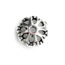 4x Sterling Silver Flower Bead Cap 6mm
