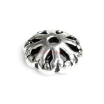 4x Sterling Silver Flower Bead Cap 6mm