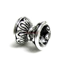 2x Antique 925 Sterling Silver Enthic Flower Double Cap Bead Spacer Beads