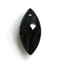 1x Navette Swarovski Crystal 6110 Navette Pendant Jet Black 30mm