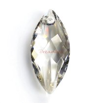 1x Navette Swarovski Crystal 6110 Navette Pendant Silver Shade 30mm