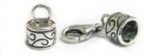 1 x STERLING SILVER Bead 5mm LEATHER Cord END CAP with 11mm Lobster Clasp