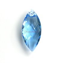 1x Navette Swarovski Crystal 6110 Navette Pendant Aquamarine 30mm