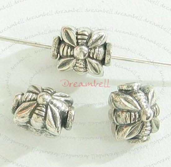 4x Bali Sterling Silver Cross Leaf Bead spacer 6mmx5mm