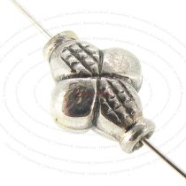 4x Bali Sterling Silver Cross Leaf Bead spacer 6mmx5mm