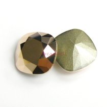 2x Swarovski Elements Crystal 12mm 4470 Cushion Square Rose Gold Foiled Stone