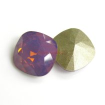 2x Swarovski Elements Crystal 12mm 4470 Cushion Squarec Cyclamen Opal Foiled Stone