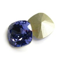 2x Swarovski Elements Crystal 12mm 4470 Cushion Square Tanzanite Foiled Stone