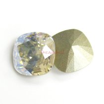 2x Swarovski Elements Crystal 12mm 4470 Cushion Square Moonlight Foiled Stone