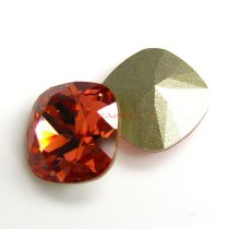 2x Swarovski Elements Crystal 12mm 4470 Cushion Square Padparadscha Foiled Stone