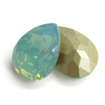 2x Swarovski Elements Olive Pear Stone Crystal 4320 Pacific Opal Foiled 14mm X10mm