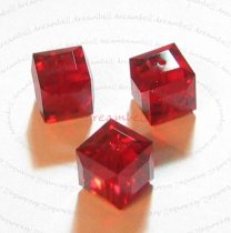2x Swarovski Elements Crystal Cube Bead 5601 Siam 8mm