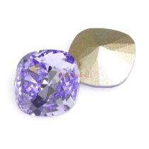 2x Swarovski Elements Crystal 12mm 4470 Cushion Square Provence Lavender Foiled Stone