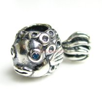 925 Sterling Silver Lovely Goldfish Dangle Bead for European Charm Bracelets