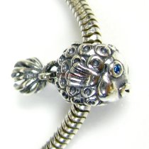 925 Sterling Silver Lovely Goldfish Dangle Bead for European Charm Bracelets