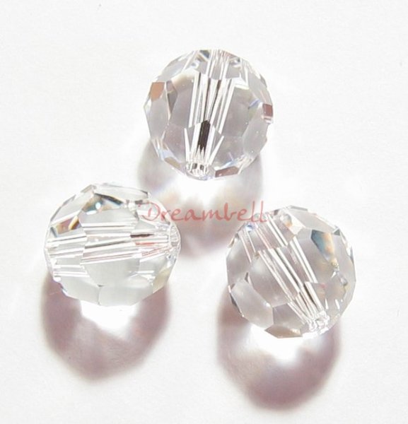 12x Swarovski Crystal Elements Round Faceted 5000 Clear 4mm