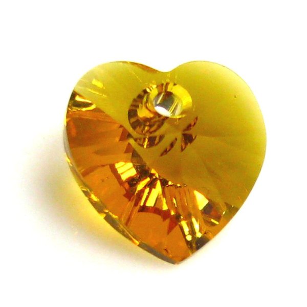 4x Swarovski Xilion Crystal 6228 Heart Charm Pendant Topaz 10mm
