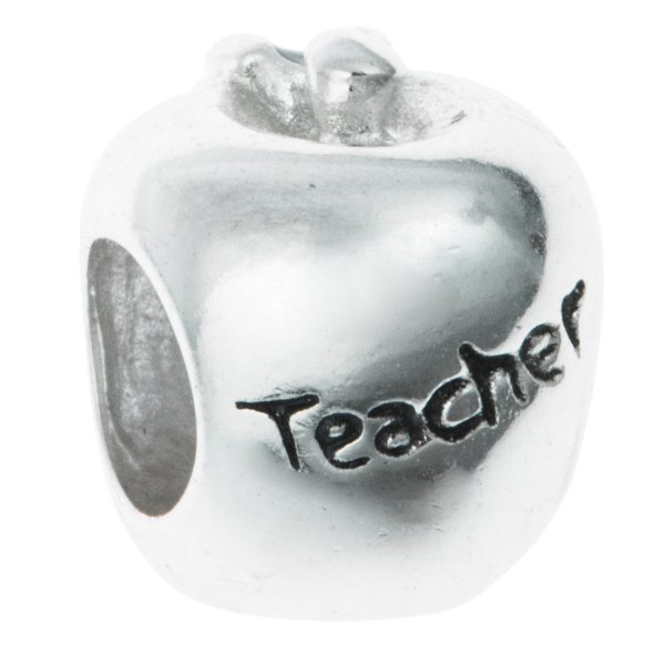 Antique 925 Sterling Silver Greatest Teacher Apple Fruit of Knowledge European Bead Charm