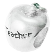 Antique 925 Sterling Silver Greatest Teacher Apple Fruit of Knowledge European Bead Charm