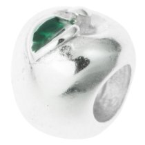 Antique 925 Sterling Silver Greatest Teacher Apple Fruit of Knowledge European Bead Charm