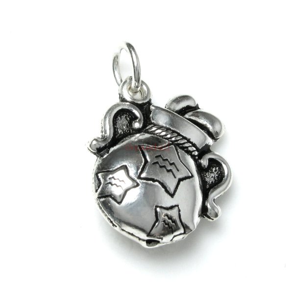 1 x 925 Sterling Silver Aquarius Zodiac Horoscope Star Dangle Charm Pendant