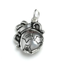 1 x 925 Sterling Silver Aquarius Zodiac Horoscope Star Dangle Charm Pendant