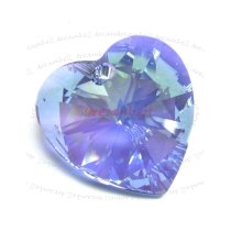1x Swarovski Elements Crystal Xilion Heart Charm Pendant Light Sapphire 18mm 6228 AB