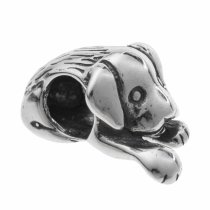 1x Antique 925 Sterling Silver Cute Lovely Puppy Dog Bead for European Charm Bracelets